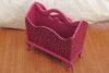 Pink polka dot magazine holder - by Diane Adolph